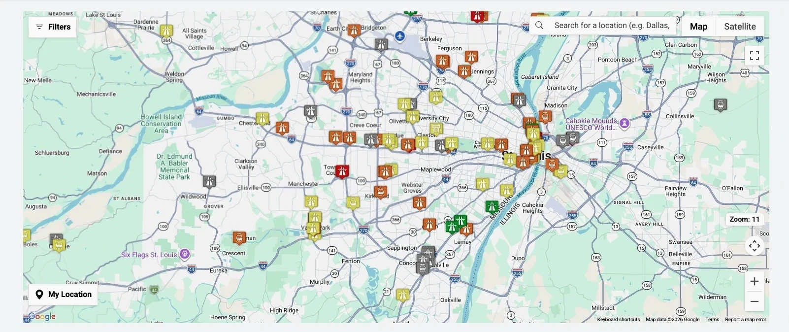 Geospatial infrastructure network used as an illustrative prioritization context